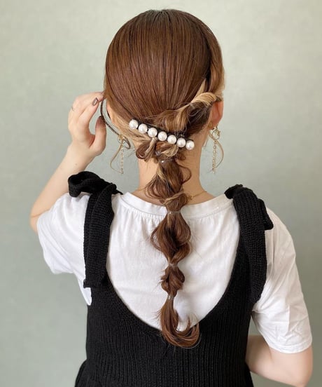 pearl 7 black(barrette)