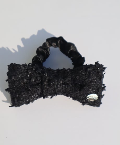 leopard tweed ribbon  black(chouchou)