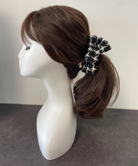 black×ivory houndstooth (banana clip)