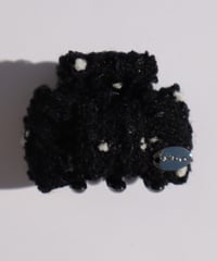 black×white dot(mini mini ribbon clip)