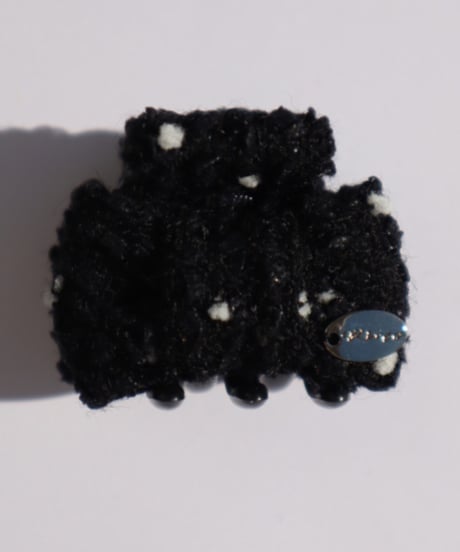 black×white dot(mini mini ribbon clip)