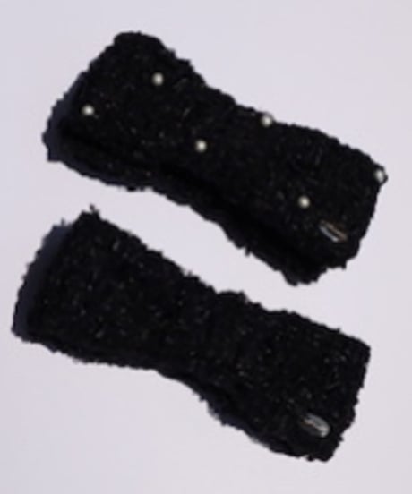 cottonpearl×black× lamé russell fringe(smart banana clip)
