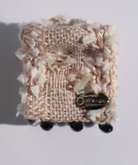 beige×white×houndstooth(mini mini clip)