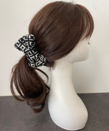 block white×laméblack(banana clip)