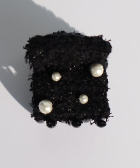 cotton pearl×black×linelamé(mini mini clip)