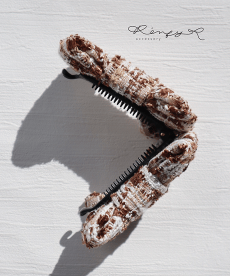 brown×beige×white (banana clip)