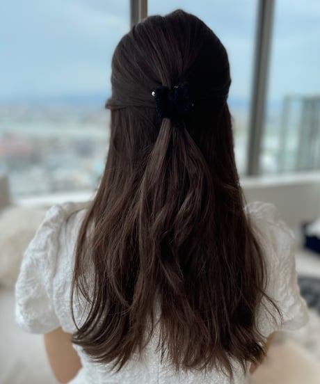 cotton pearl×black×linelamé(mini mini clip)