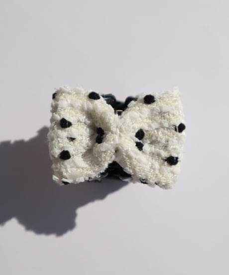 ivory white×black dot(mini mini clip)