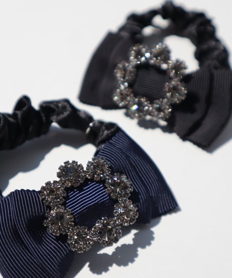 bijou ribbon navy (chouchou)