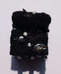 black×silver and white pompom (mini mini clip)