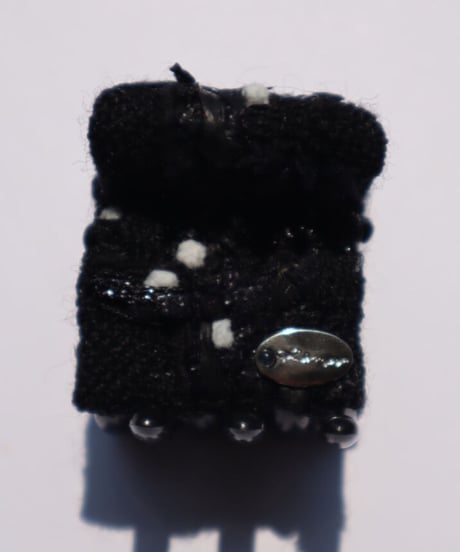 black×silver and white pompom (mini mini clip)