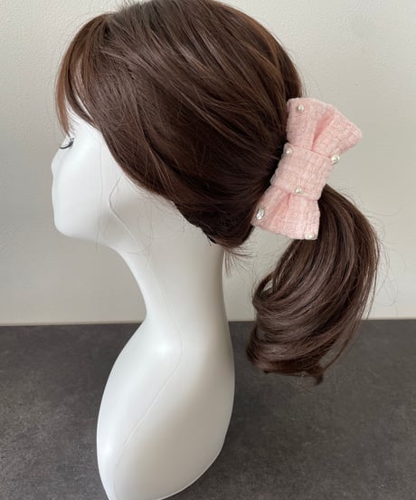 cotton pearl×milky pink  (banana clip)