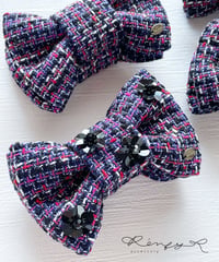 Sequins flower 8purple×black(banana clip)