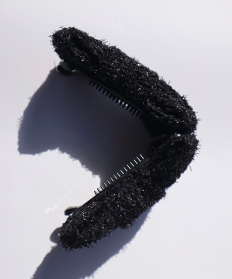 black fringe silver×gold (banana clip)