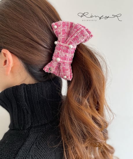 cotton pearl×pink×pink (banana clip)
