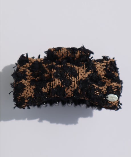 leopard tweed ribbon(vance clip)