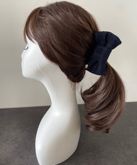 Navy×spiral(banana clip)