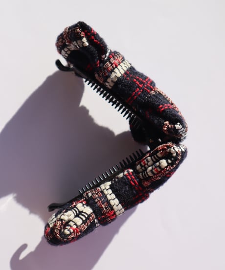 black× red white check(banana clip)