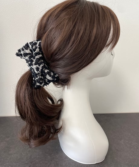 leopard  tweed monotone(banana clip)