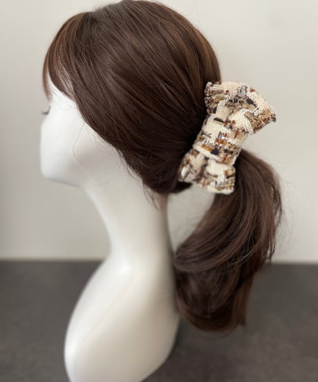 ivory×brown mix(banana clip)