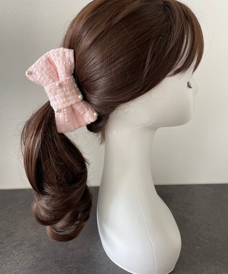 cotton pearl×milky pink  (banana clip)