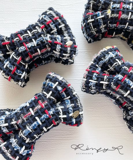 navy×red (banana clip)