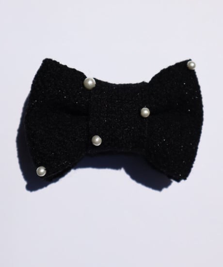 cotton pearl×black×laméblack (banana clip)