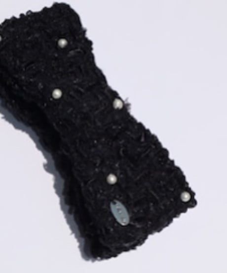 cottonpearl×black× lamé russell fringe(smart banana clip)