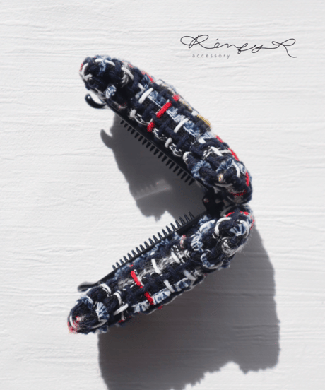 navy×red (banana clip)