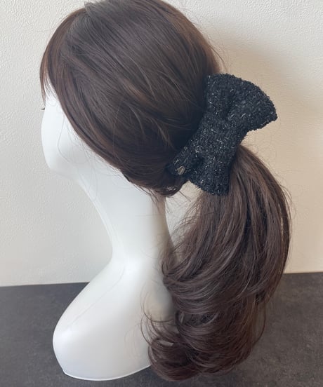 black fringe silver×gold (banana clip)