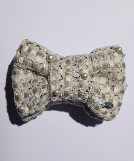 cotton pearl×Ivory White Grey ×Metallic Silver  (banana clip)