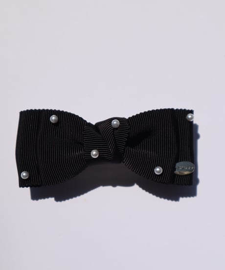 pearl double ribbon(barrette)