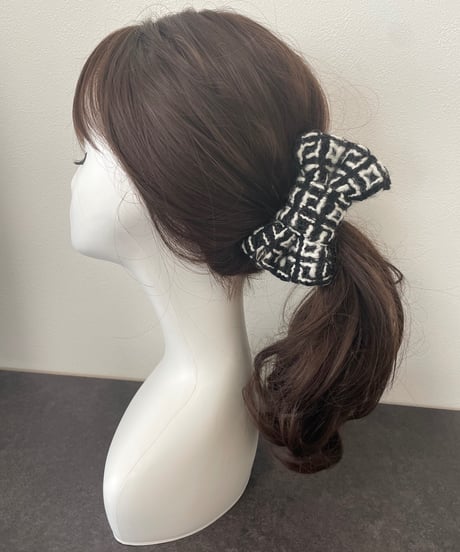 block white×laméblack(banana clip)