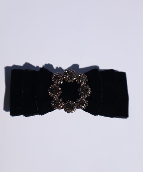 Velvet bijou  triple ribbon(barrette)