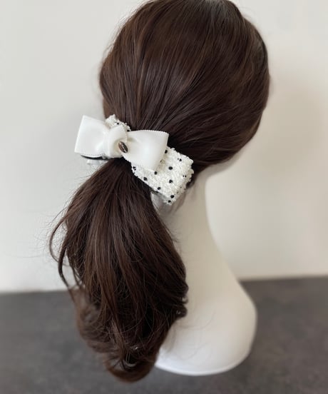 white×ivory white×black dot(combination ribbon)