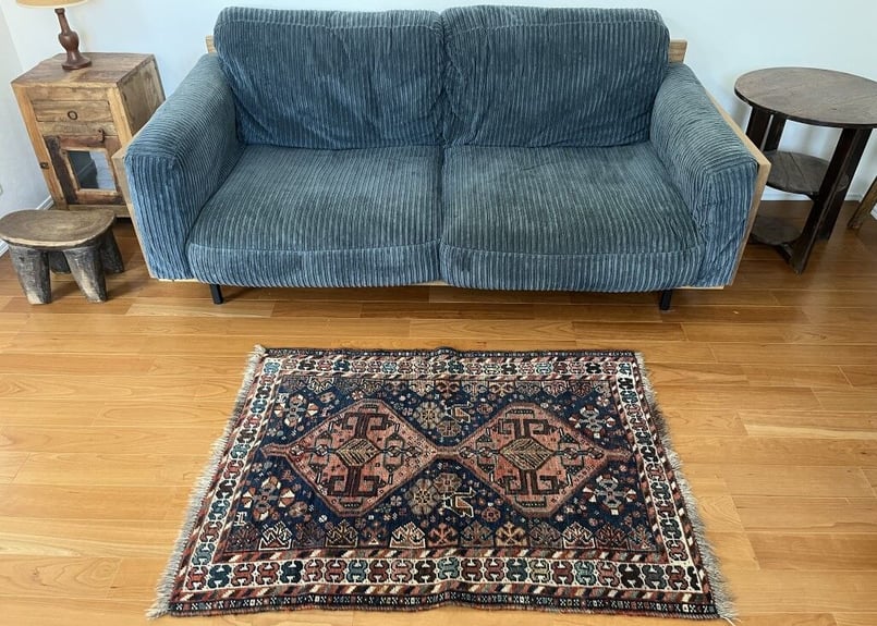 3つのメダリオンのカシュガイ ヴィンテージラグ トライバルラグ 【公式