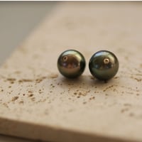 【drop】南洋パール黒蝶貝ピアス/イヤリング（ダイヤ付き）