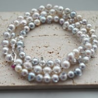 【drop】あこやパールハネ玉ロングネックレス