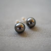 【drop】南洋パール黒蝶貝ピアス