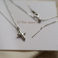 【U for you】Pt cross necklace