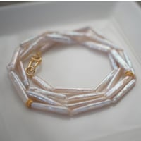 【drop】18kgp スティックパールロングネックレス