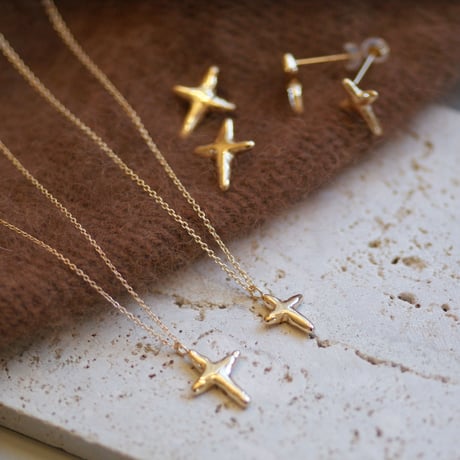 【charm】18kgp cross necklace (S)