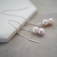 【drop】silver925 あこや双子チェーンピアス