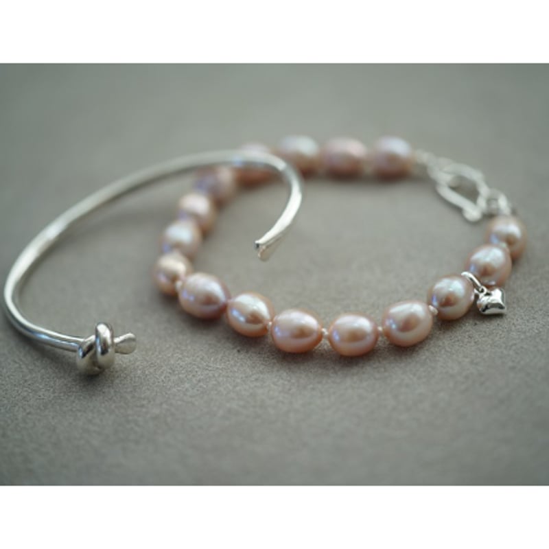 drop】silver925 ピンクパールブレスレット | U for you drop】silver925 ピンクパールブレスレット | U for you