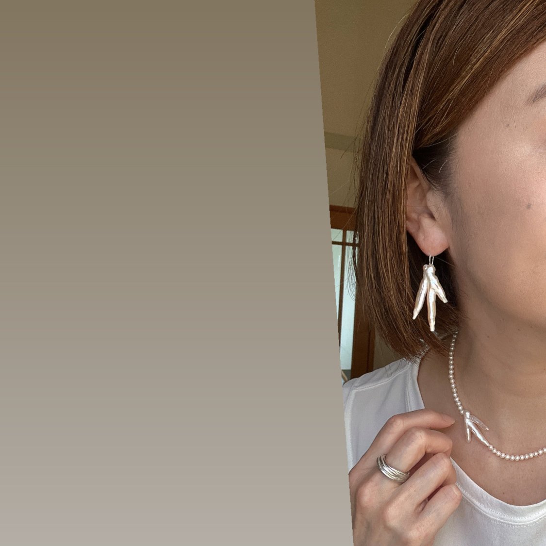 drop】silver925 ベビーパール×枝パールネックレス | U for you