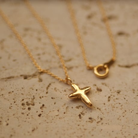 【charm】18kgp cross necklace (S)