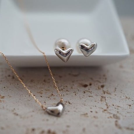 【charm】18K×PT  small heart necklace