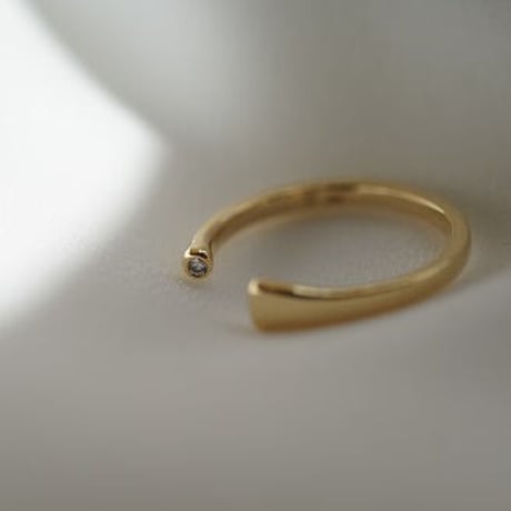 【U for you】K18 ripples open ring