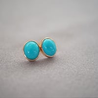 【colors】 18kgp ターコイズプチピアス