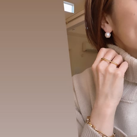 （再）【drop】 白蝶貝ドット１０Kピアス